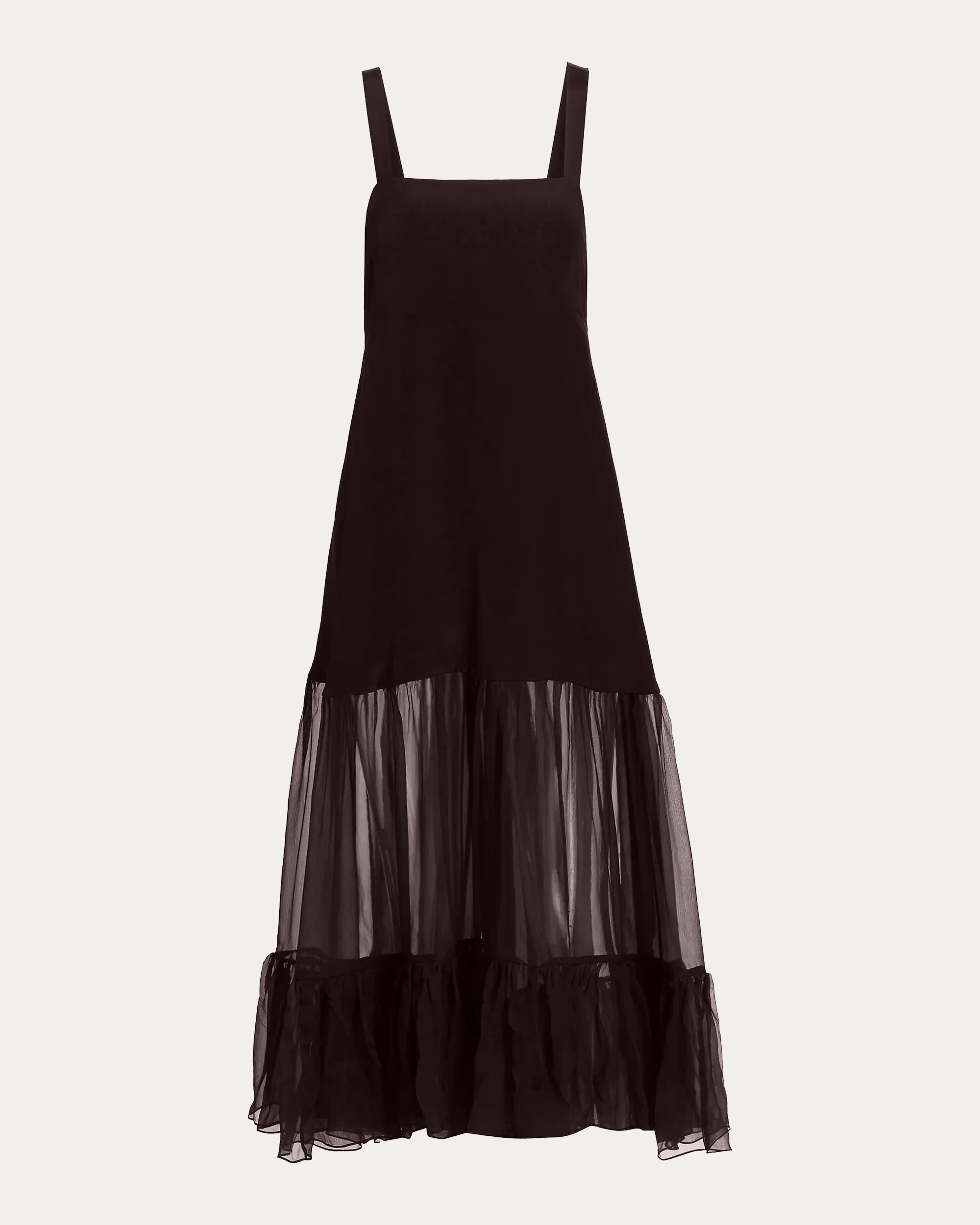 Azeeza Women's Bellevue Cotton Voile Midi Dress in Brown Cotton/Silk | Olivela
