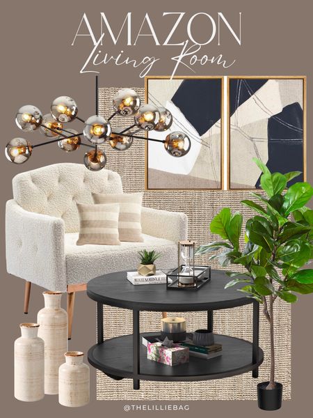 Amazon living room! 
50in fig tree on sale for $57. 
Our accent chair on sale for $210  

Living room furniture. Amazon home. Accent chair. Light fixture. wall art. Fig tree  

#LTKsalealert #LTKstyletip #LTKhome