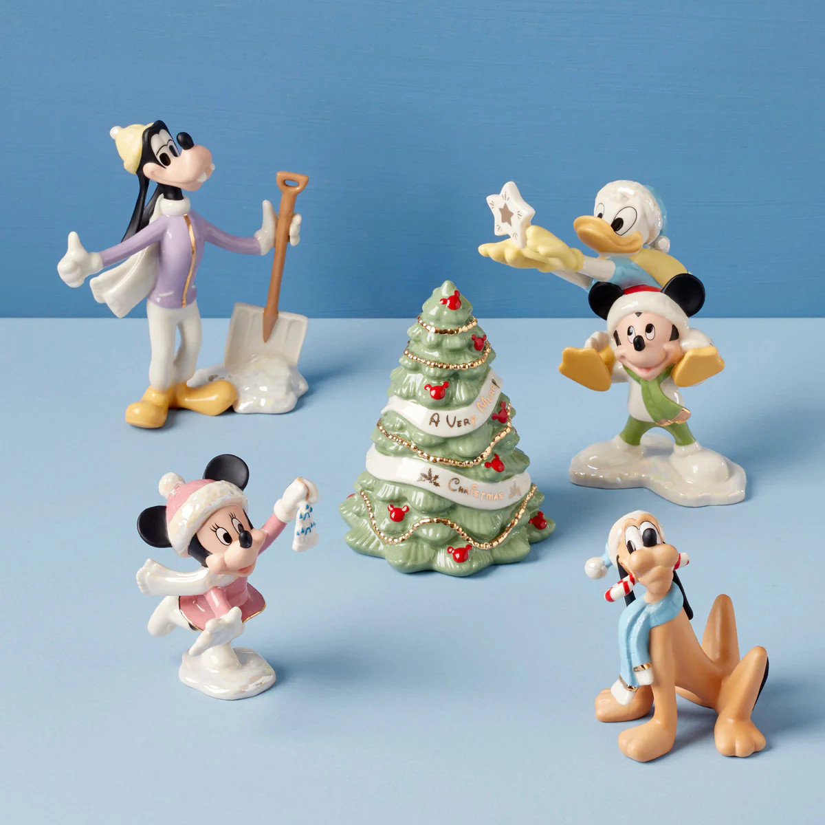 Disney Winter Fun 5-Piece Figurine Set | Lenox