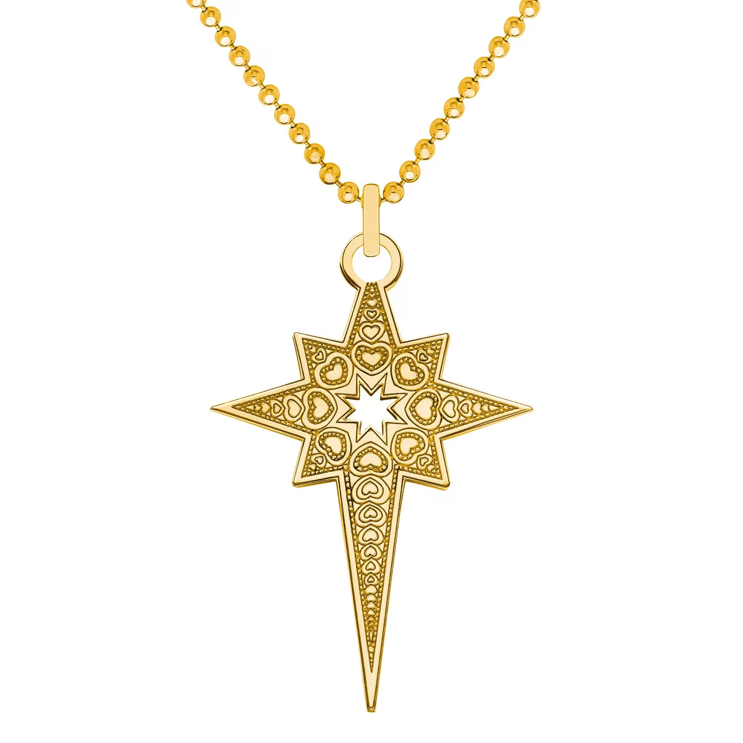 Small 9ct 375 Gold North Star Necklace | Wolf & Badger