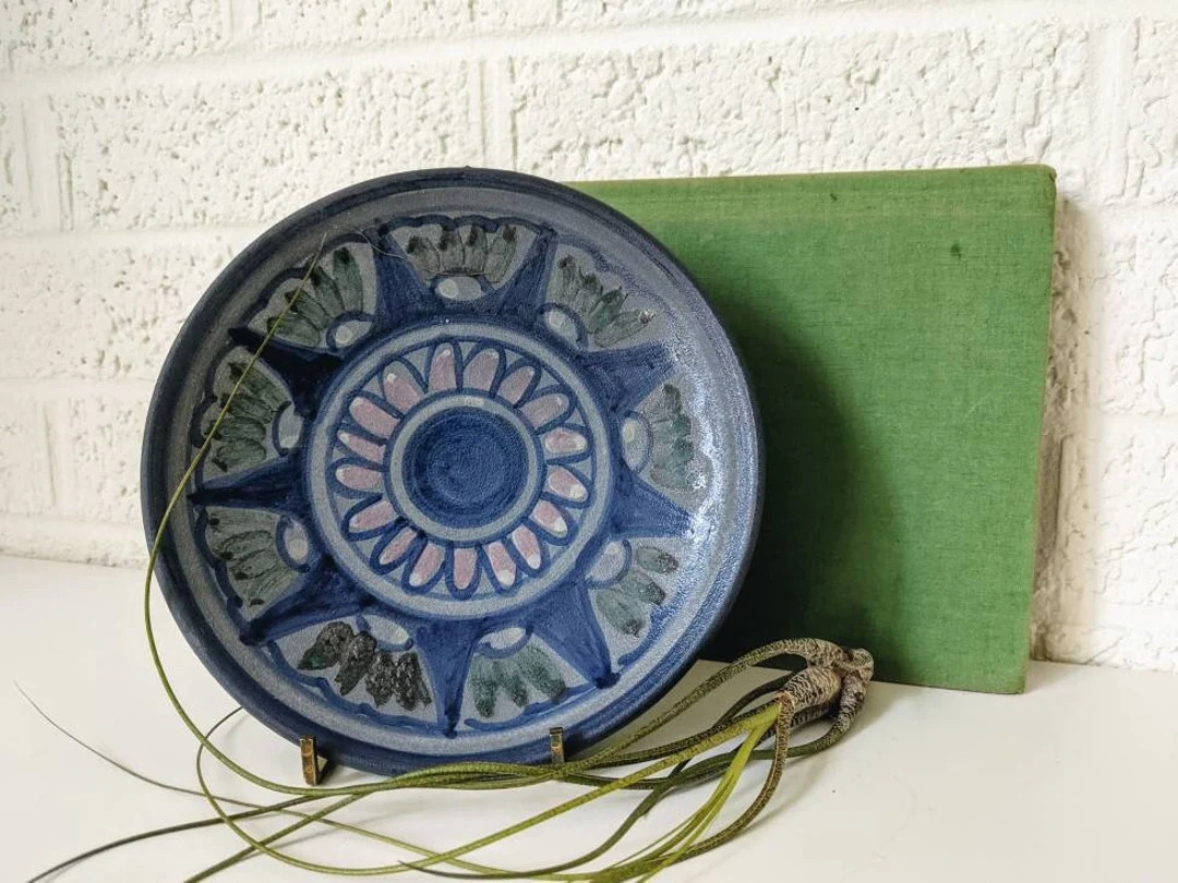 Vintage Studio Pottery Wall Plate | Signed Stoneware Wall Art | Etsy (US)