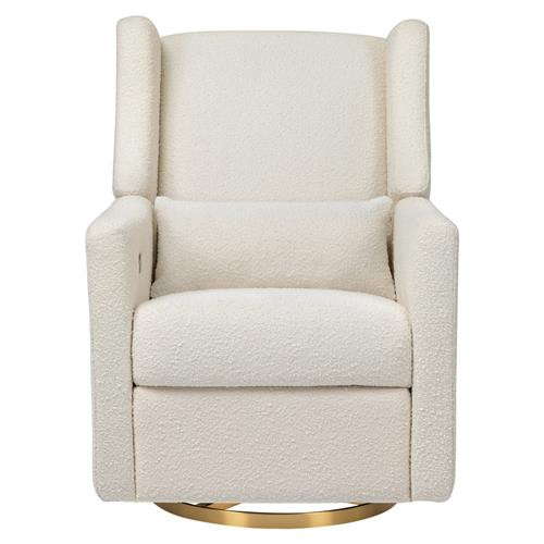 Babyletto Kiwi Ivory Boucle Electronic Recliner and Swivel Glider with USB Port | Kathy Kuo Home