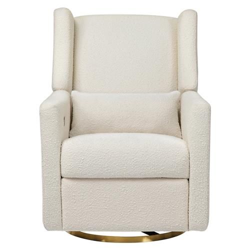 Babyletto Kiwi Ivory Boucle Electronic Recliner and Swivel Glider with USB Port | Kathy Kuo Home