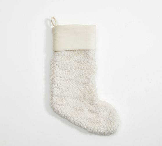 Honeycomb Faux Fur Stockings | Pottery Barn (US)