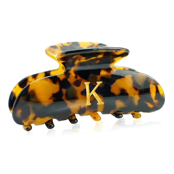 Initial Cute Hair Clips - Tortoise Shell Letter Elegant Hair Claw Clips, Fashion Glitter Claw Cli... | Amazon (US)