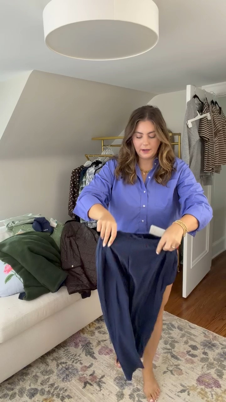 Gap button down - XL • navy pant - XXL • white crewneck sweater - XXL • lip is shade Sandwash pink • use CARALYN15 on your first order at Spanx

#LTKootd #LTKSeasonal #LTKPlusSize