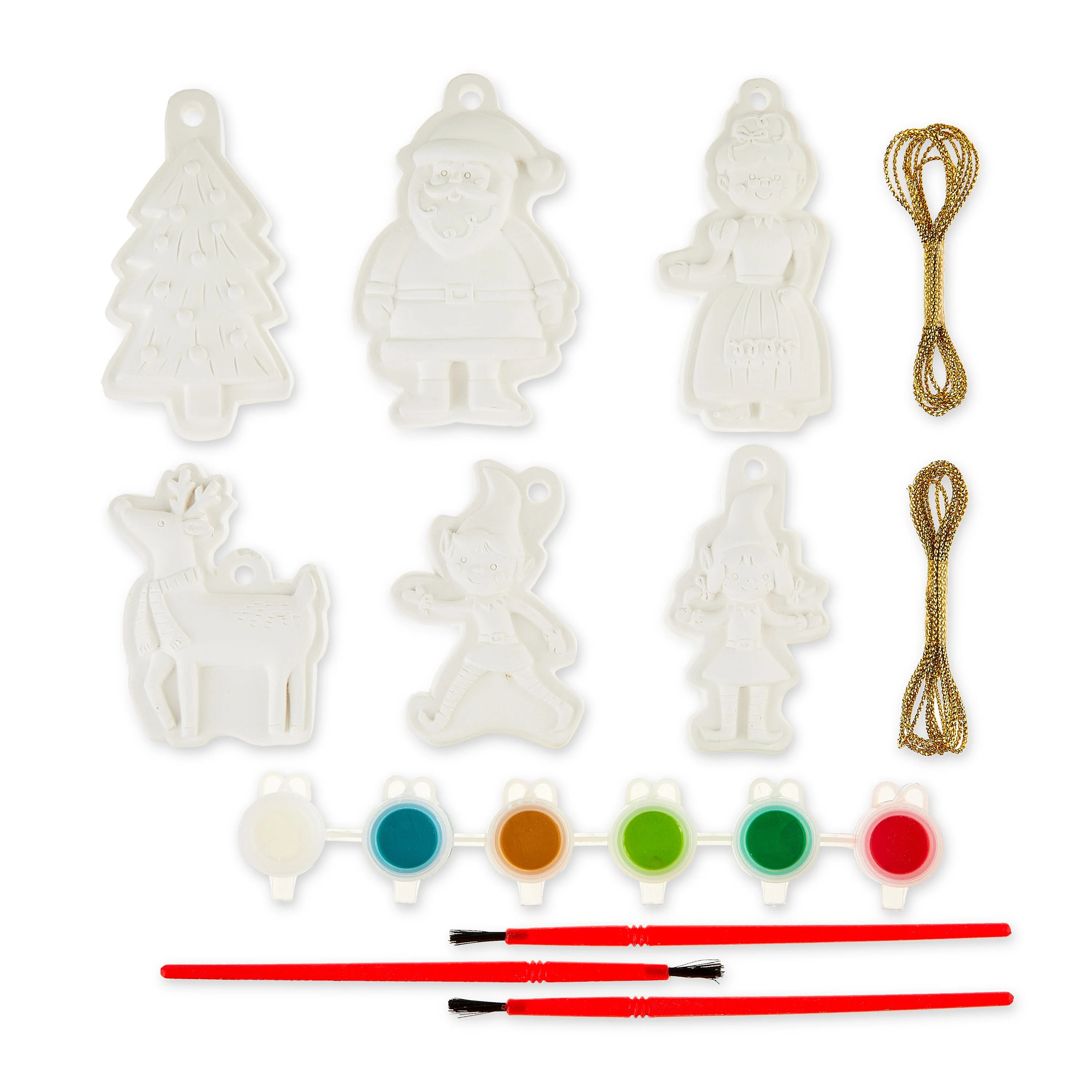 Classic Paint Your Own Plaster Ornaments, Makes 6, 0.2oz, by Holiday Time | Walmart (US)