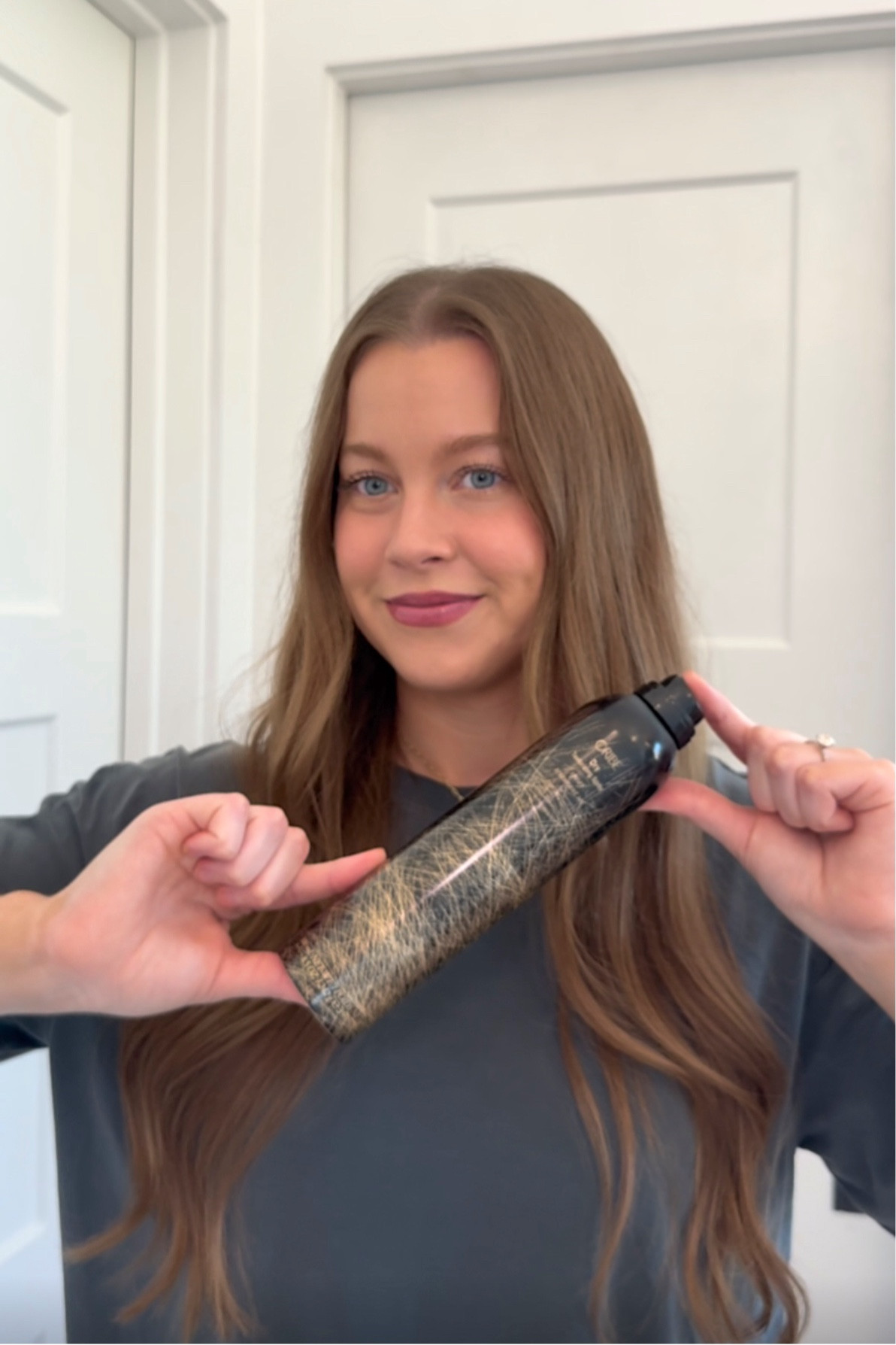 Oribe dry texturizing spray! A must have for volume for my fine, long hair. 