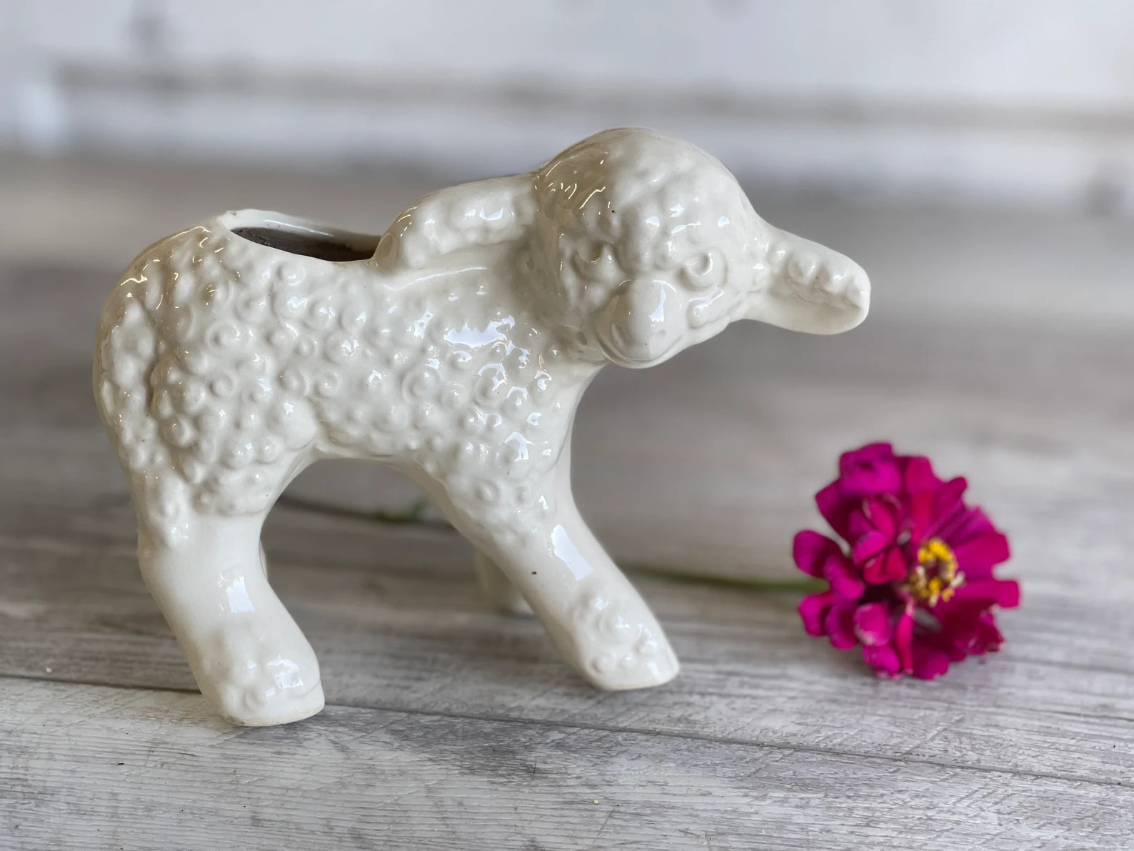 Vintage Lamb Planter -Nelson McCoy Pottery USA  Figural Sheep Planter Vase | Etsy (US)