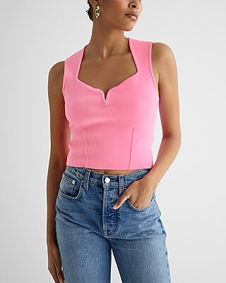Body Contour V-Wire Sweater Tank | Express
