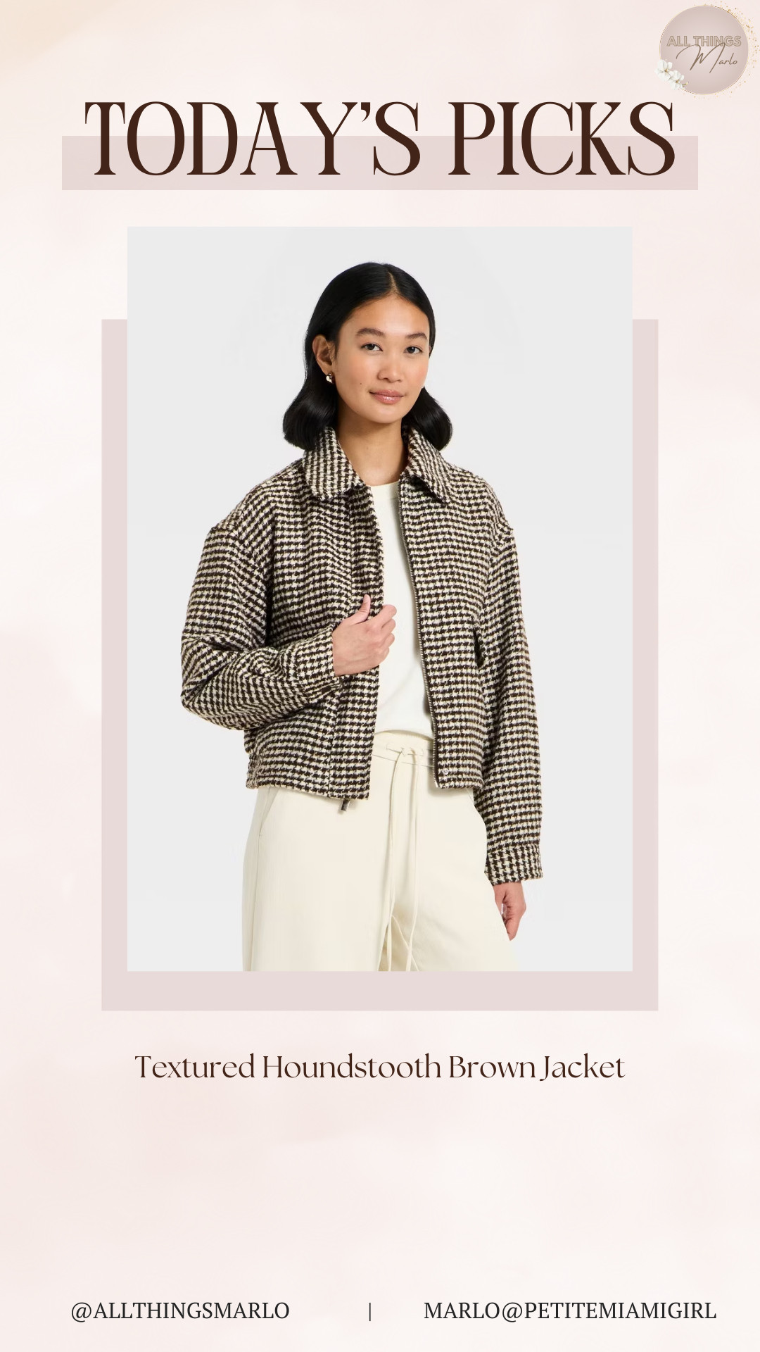 Textured Houndstooth Brown Jacket 

 #LTKSeasonal #LTKSaleAlert #LTKStyleTip