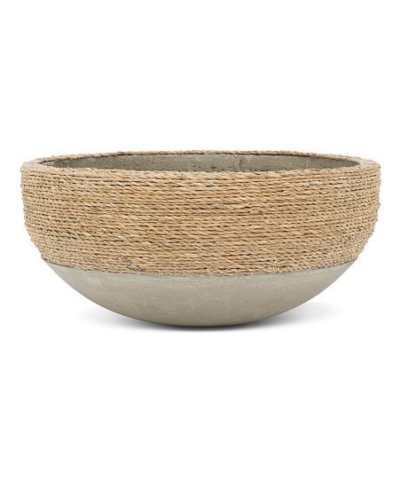 Gray & Light Brown 6'' Low Seagrass Planter | Zulily