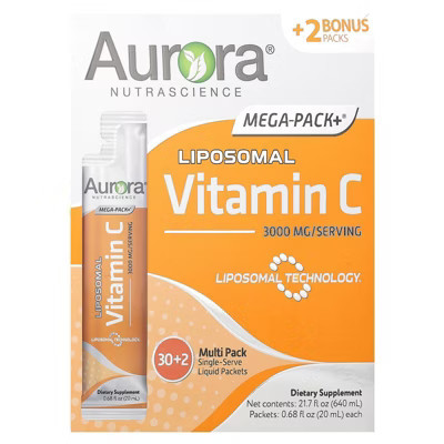 Aurora Nutrascience Mega-Pack+ Liposomal Vitamin C, 3,000 mg, 32 Packs, 0.68 fl oz (20 ml) Each | Target