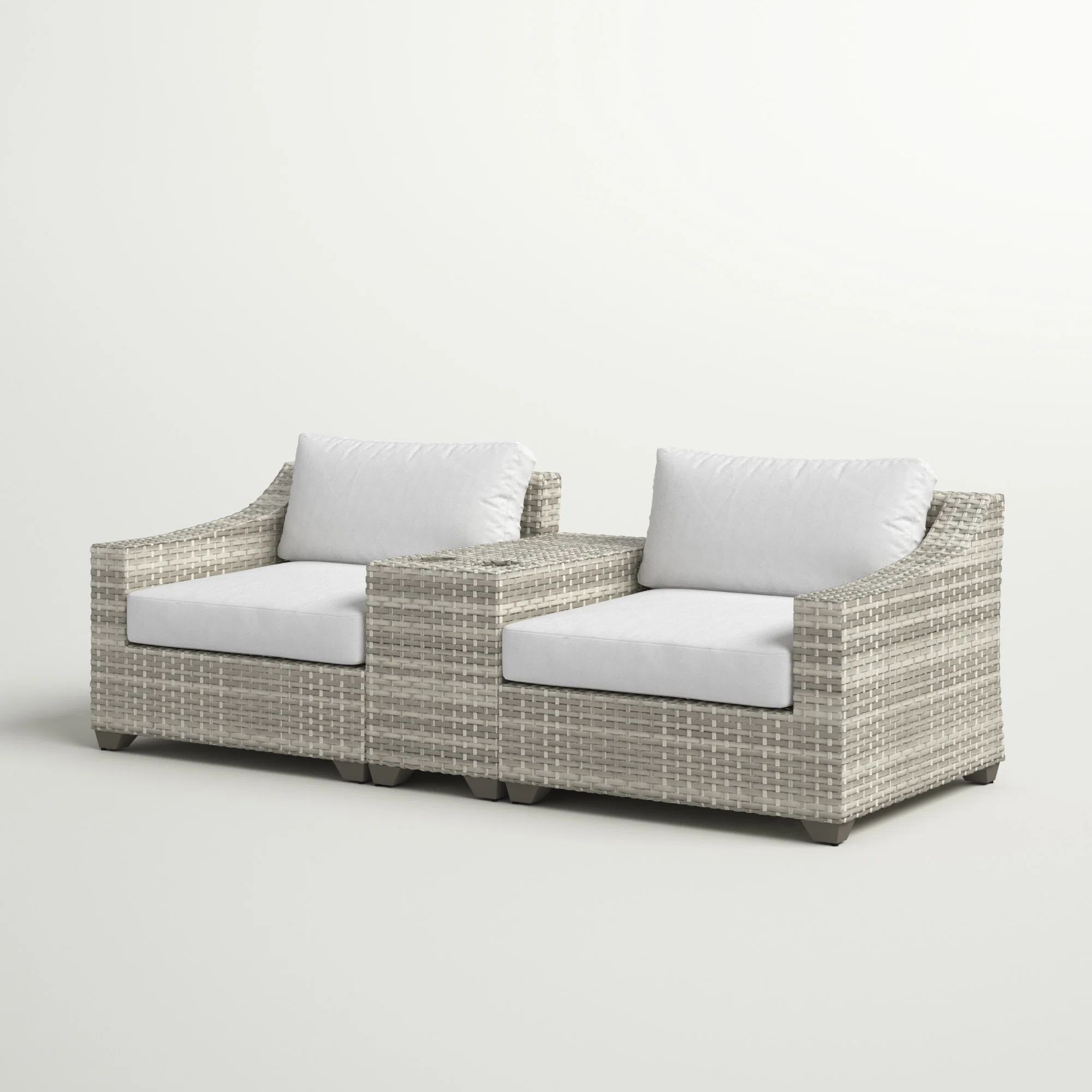 Falmouth High-Density Polyethylene (HDPE) Wicker 2 - Person Seating Group with Cushions | Wayfair North America
