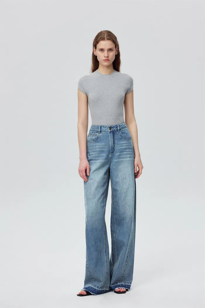 Echo Wide-Leg Jeans in Cotton Denim | Fabrique