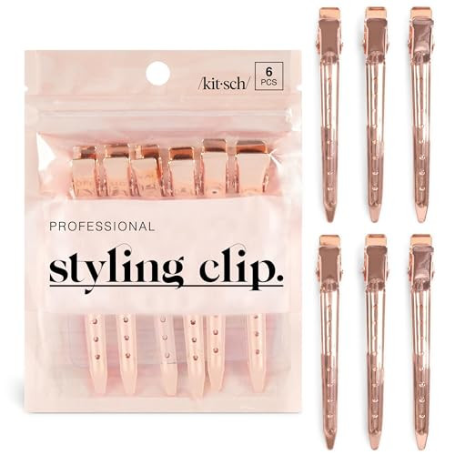 Kitsch Professional Alligator Clips for Hair Styling – 3.5" Aluminum Hair Sectioning Clips for Salon & Makeup Application | Ideal Gifts for Women – Rose Gold, 6 Pcs | Amazon (US)