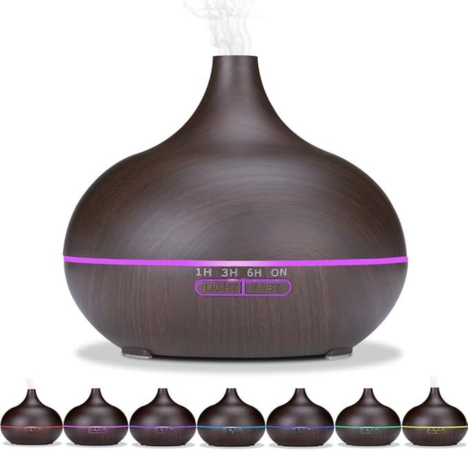 PLOSPY Essential Oil Diffuser, 550ml Cool Mist Humidifier Ultrasonic Aromatherapy Diffuser with 4... | Amazon (US)