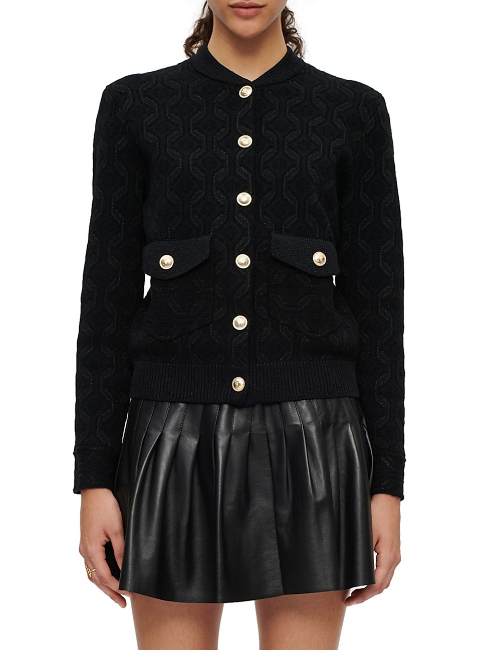 Women's Monserra Patterned Cardigan - Black - Size Medium | Saks Fifth Avenue