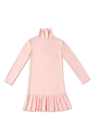 Side Zip Turtleneck Dress MINI - Pastel Pink | Shop BURU