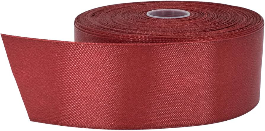 Burgundy Satin Ribbon, 2 inches x 50 Yards, Double Face Solid Color, Thick and Durable Ribbon Rol... | Amazon (US)