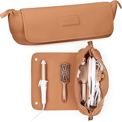 Hair Tools Travel Bag and Heat Resistant Mat 17" (Brown) | Amazon (US)