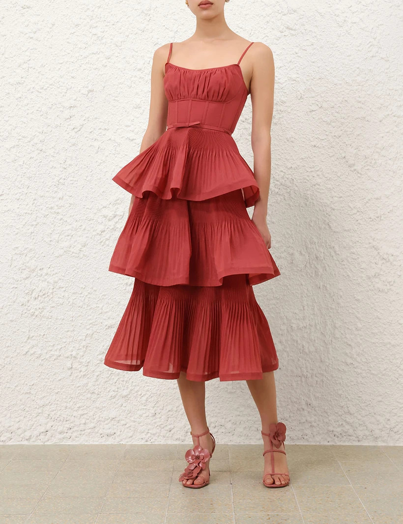 Pleated Tiered Midi Dress            
        
            

    
    
    











    

    ... | ZIMMERMANN (US, CA, EU, MENA)