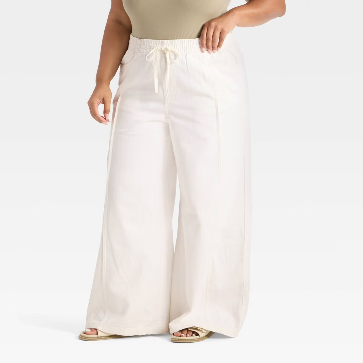 Women's High-Rise Drawstring Wide Leg Relaxed Fit Beach Pants - Universal Thread™ | Target