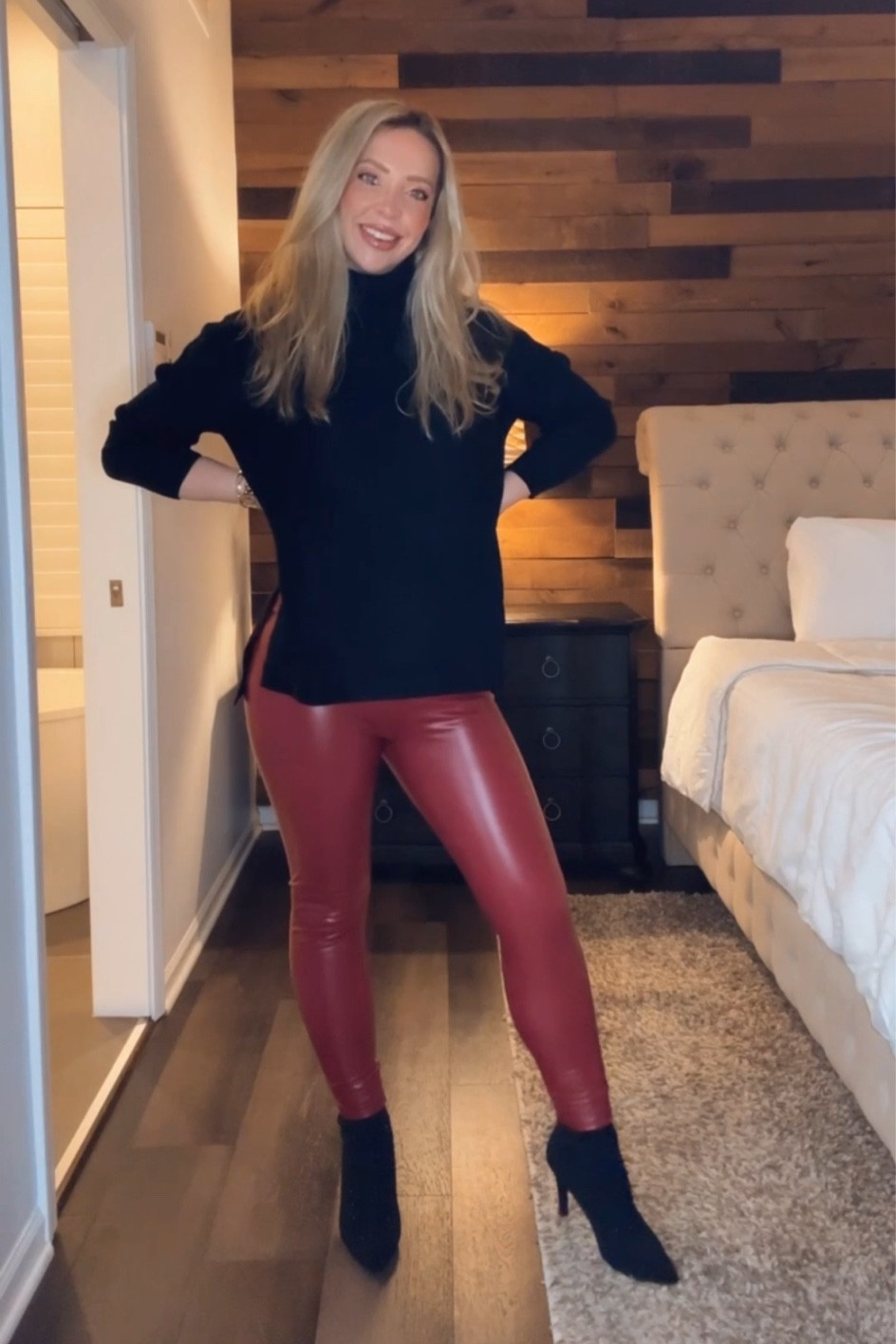 Obsessing over these RED faux leather leggings for Valentine’s Day! And this sweater is over sized just enough and cozy!

#LTKSeasonal #LTKfindsunder50 #LTKMostLoved