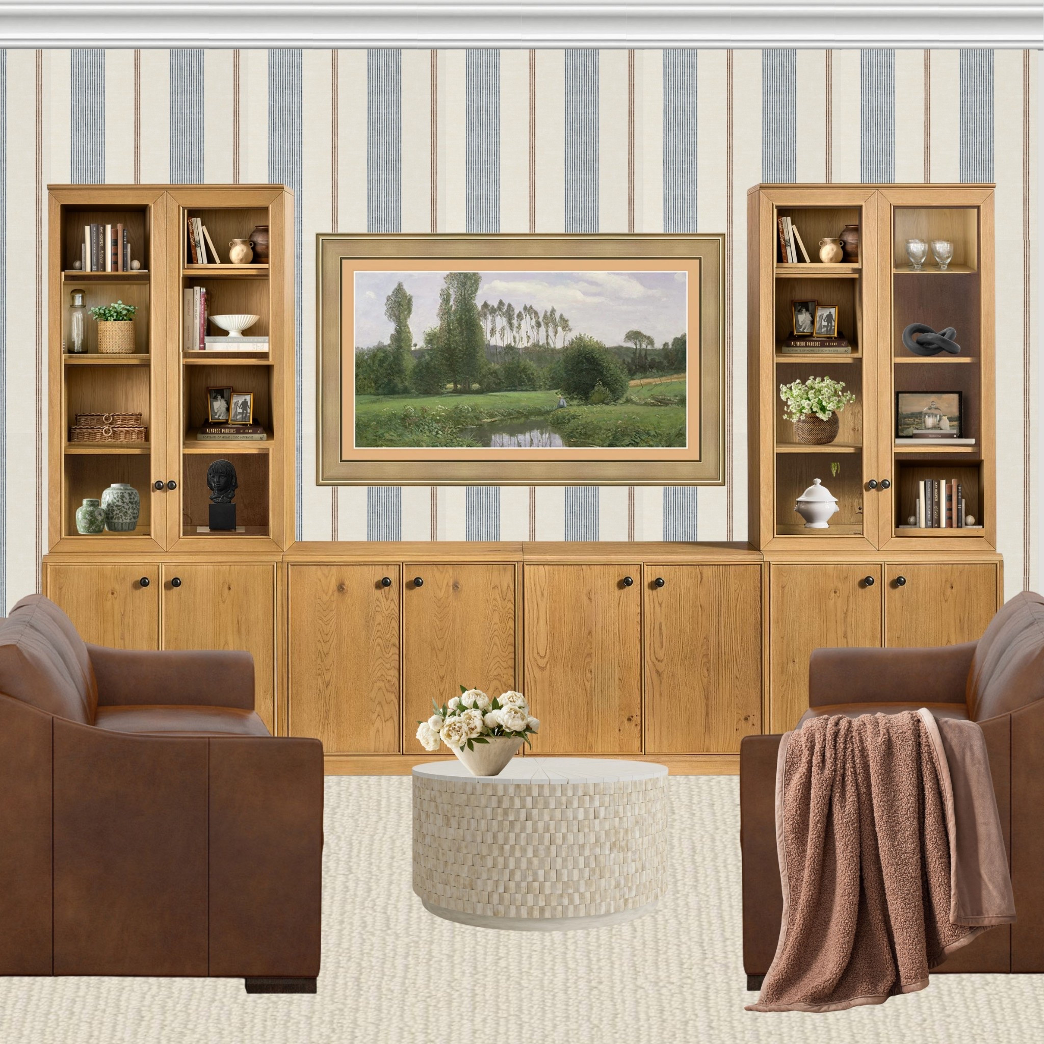 Living room with two sofas and a picture tv, I’ll take it. 🛋️

#LTKHome #LTKOver40