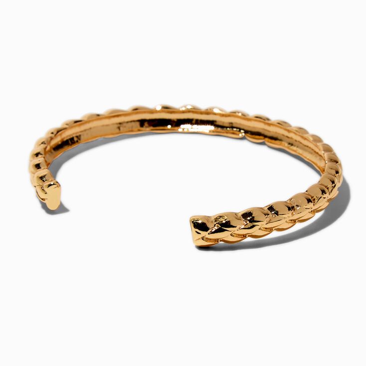 Gold-tone Quilted Cuff Bracelet | Claire's (UK)