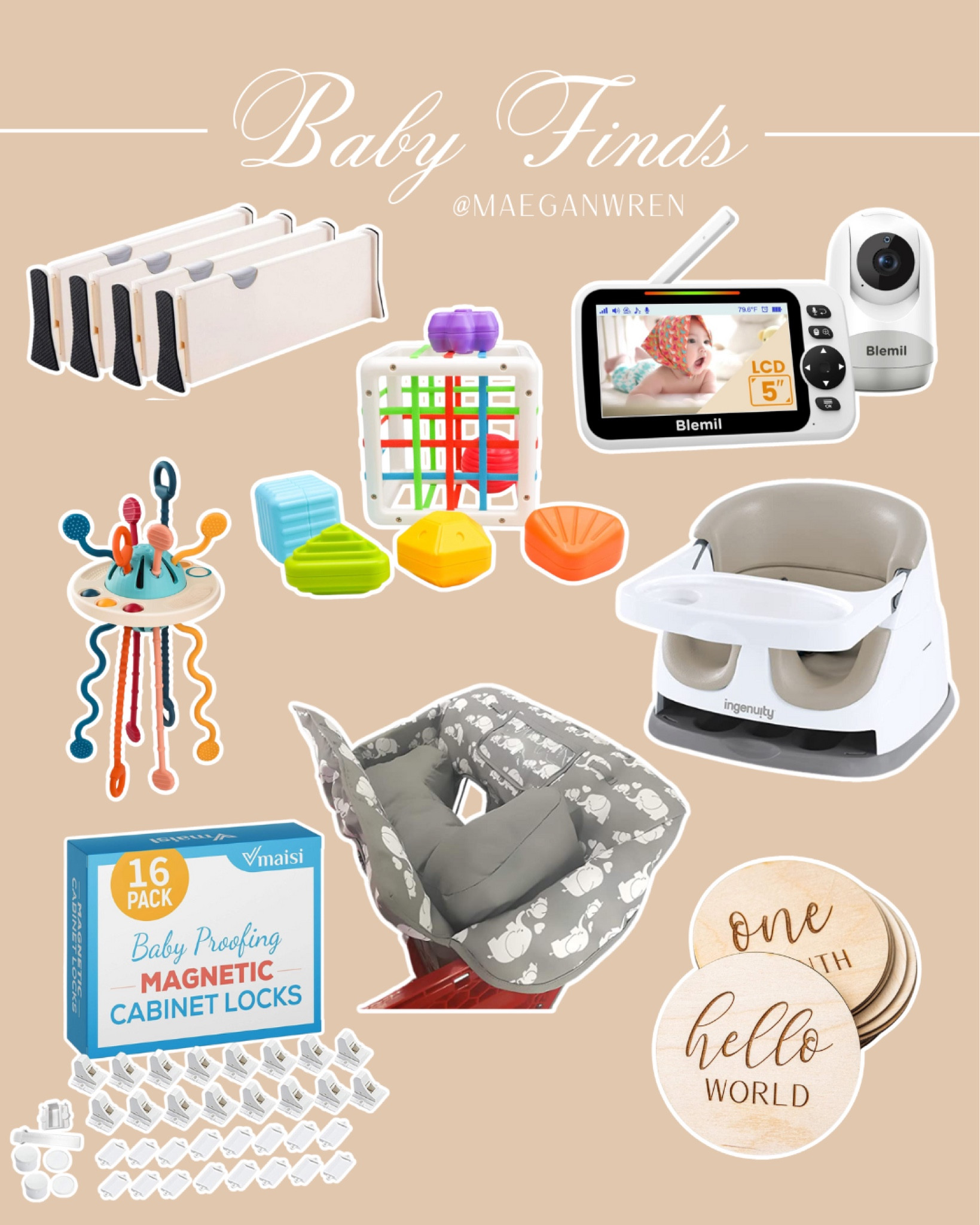 Christmas / Holiday Gift Guide // BABY FINDS

Nursery, drawer dividers, baby monitor, shape sorter, mother skills, Montessori, colorful, booster seat, grocery cart cover, buggy cover, baby proofing cabinet and drawer magnetic locks, wooden milestone discs, monthly markers, toys, Amazon, affordable lifestyle, infant

#LTKHoliday #LTKfindsunder50 #LTKGiftGuide