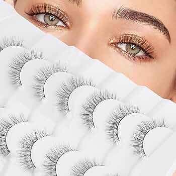 False Eyelashes Wispy Lashes Natural Look Wispies Eyelashes 7 Pairs Soft Faux Mink Lashes 3D Volu... | Amazon (US)