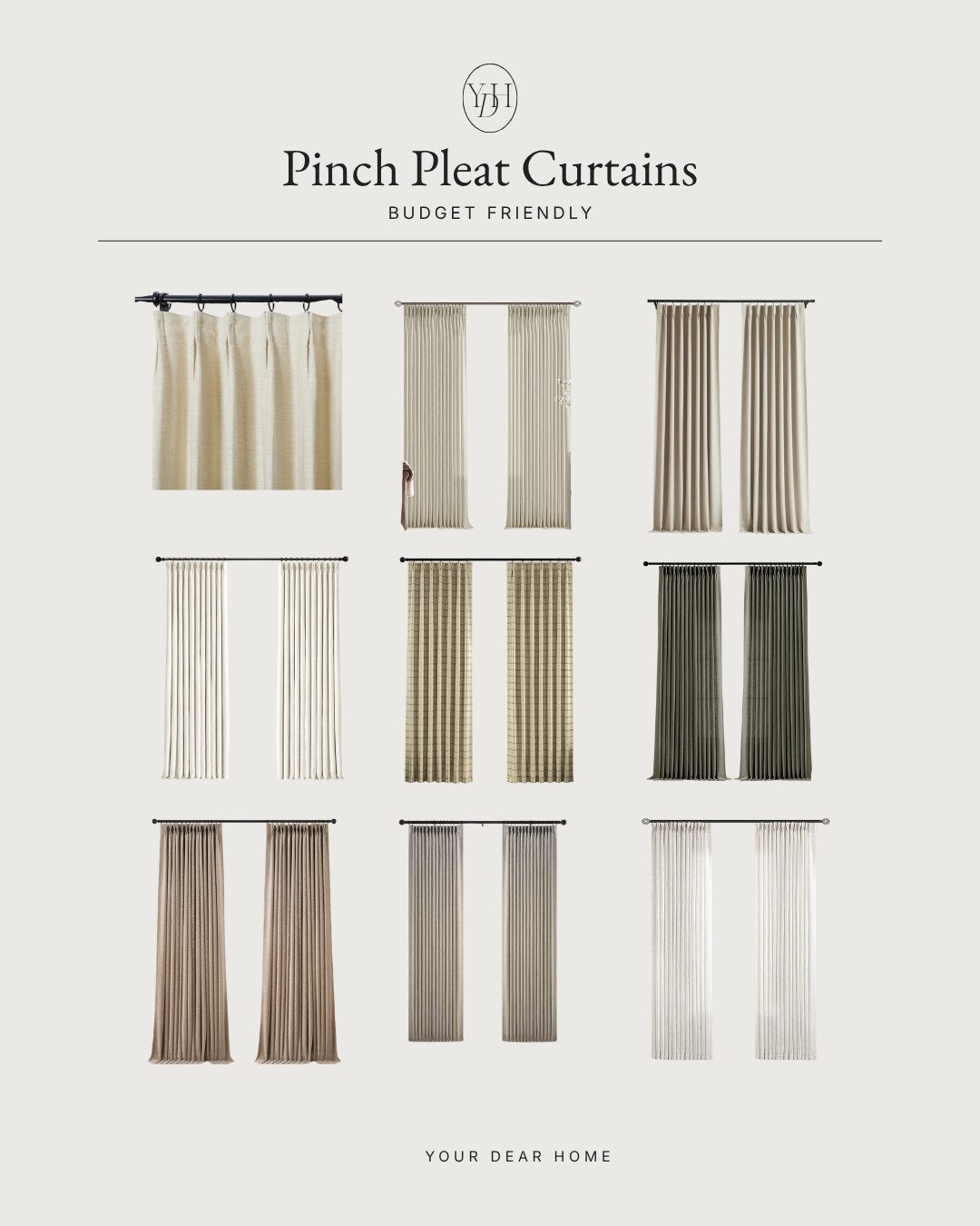 Pinch pleat curtains are one of those details that instantly make a room feel taller, softer and more designer styled. These are some of my favorite neutral options that look far more expensive than they actually are. 

 #LTKHome