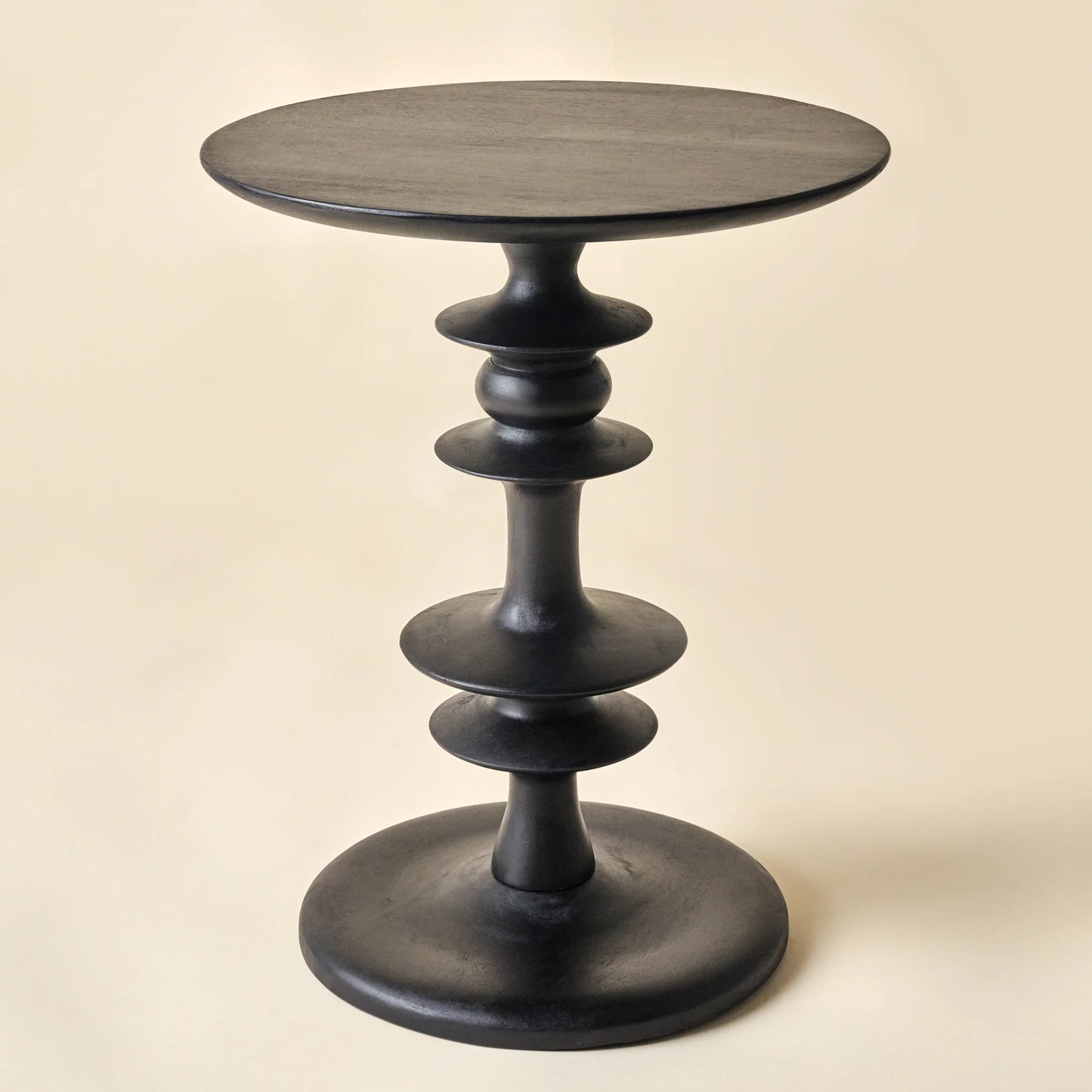 Enzo Turned Wood Side Table | Magnolia