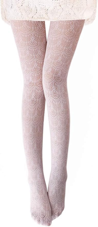 Vero Monte 1 Pair Women's Colorful Hollow Out Knitted Patterned Tights | Amazon (US)