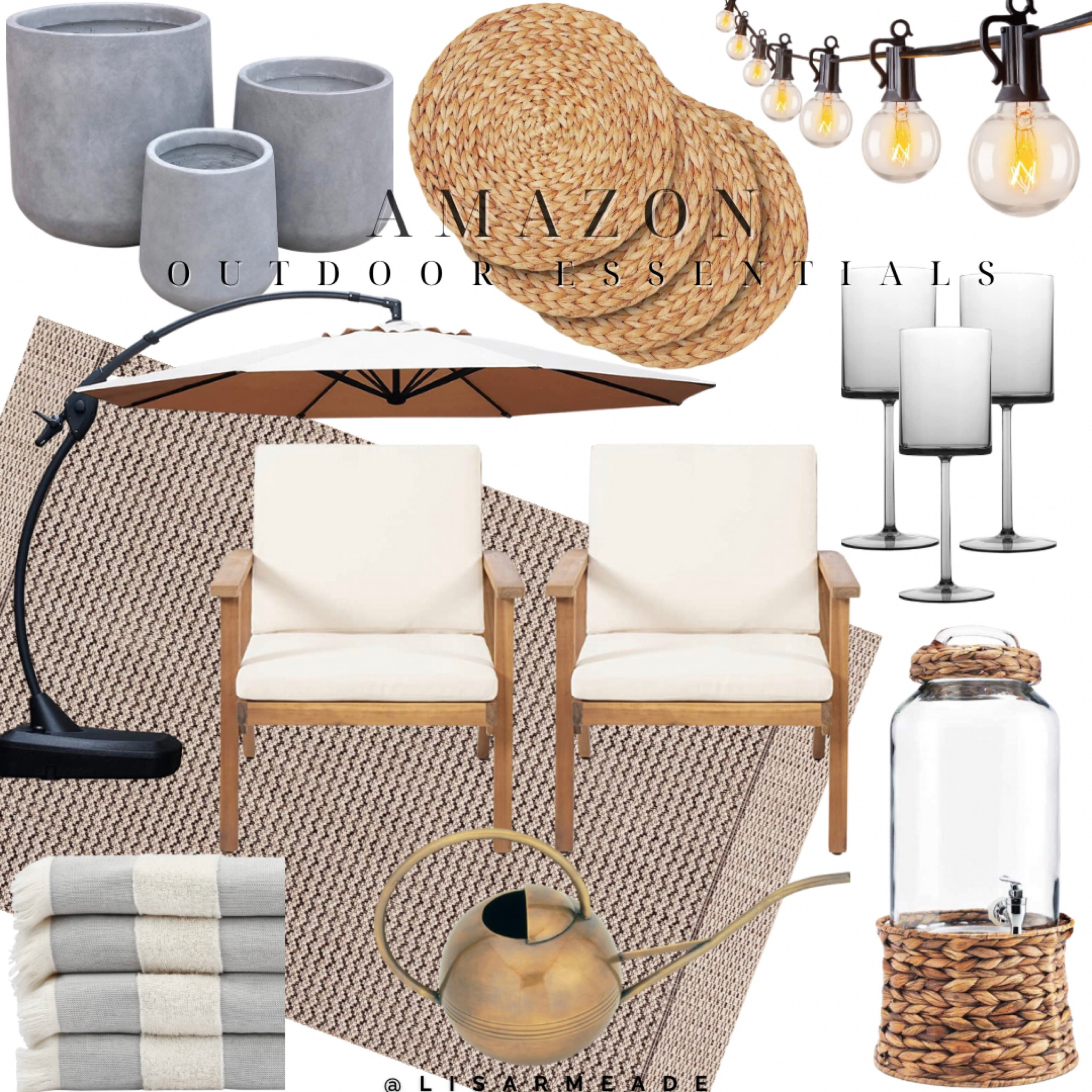 Amazon outdoor essentials/ backyard / outside furniture/ amazon finds / neutral style / home / decor