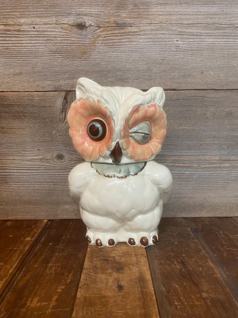 Vintage Shawnee Winking Owl Cookie Jar, Vintage Owl Cookie Jar, Vintage Owl Kitchen Decor, Vintag... | Etsy (US)