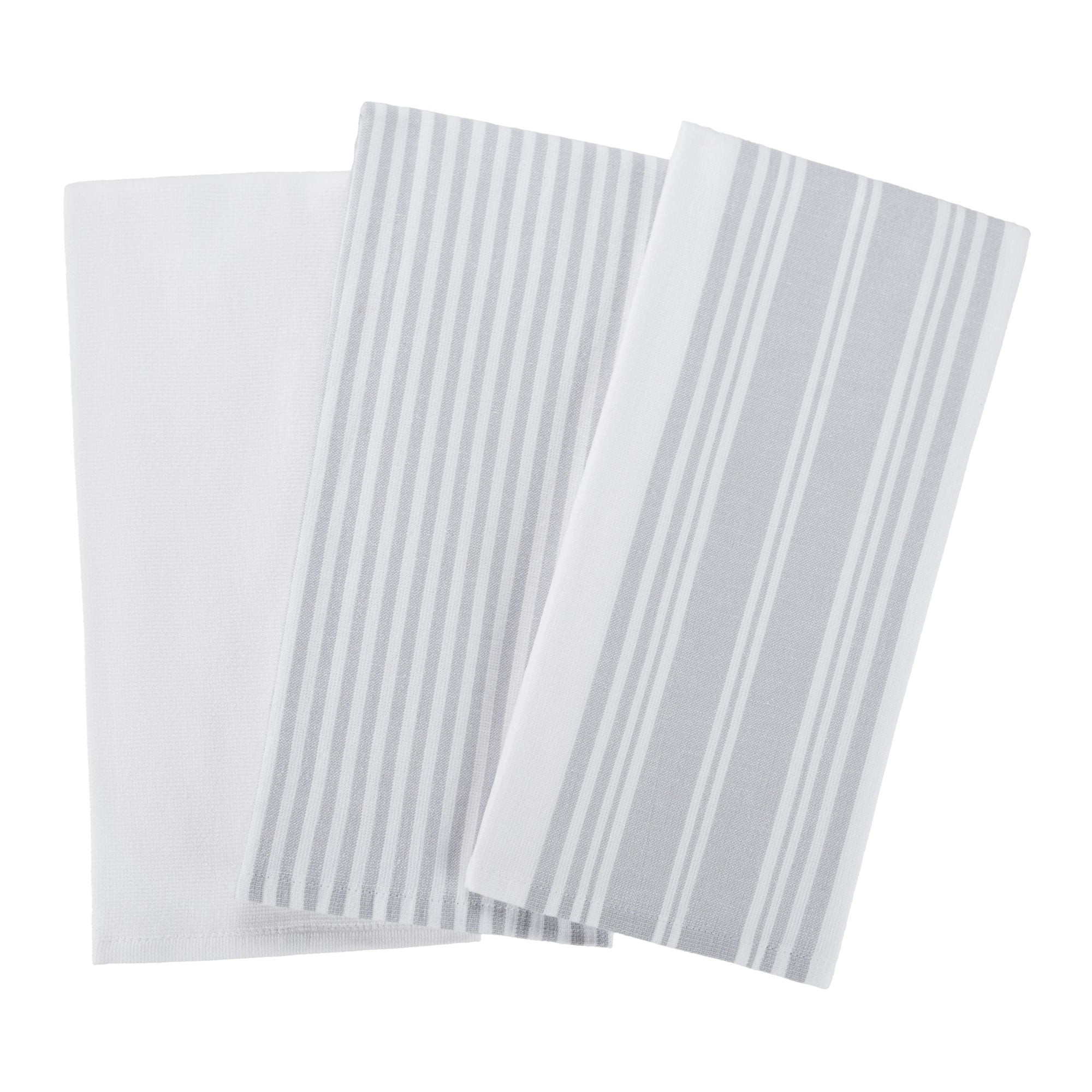 Better Homes & Gardens 3-Piece Oversized Culinary Kitchen Towel Set, Soft Silver - Walmart.com | Walmart (US)