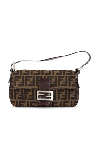 Fendi Zucca Baguette Shoulder Bag in Brown | FWRD 