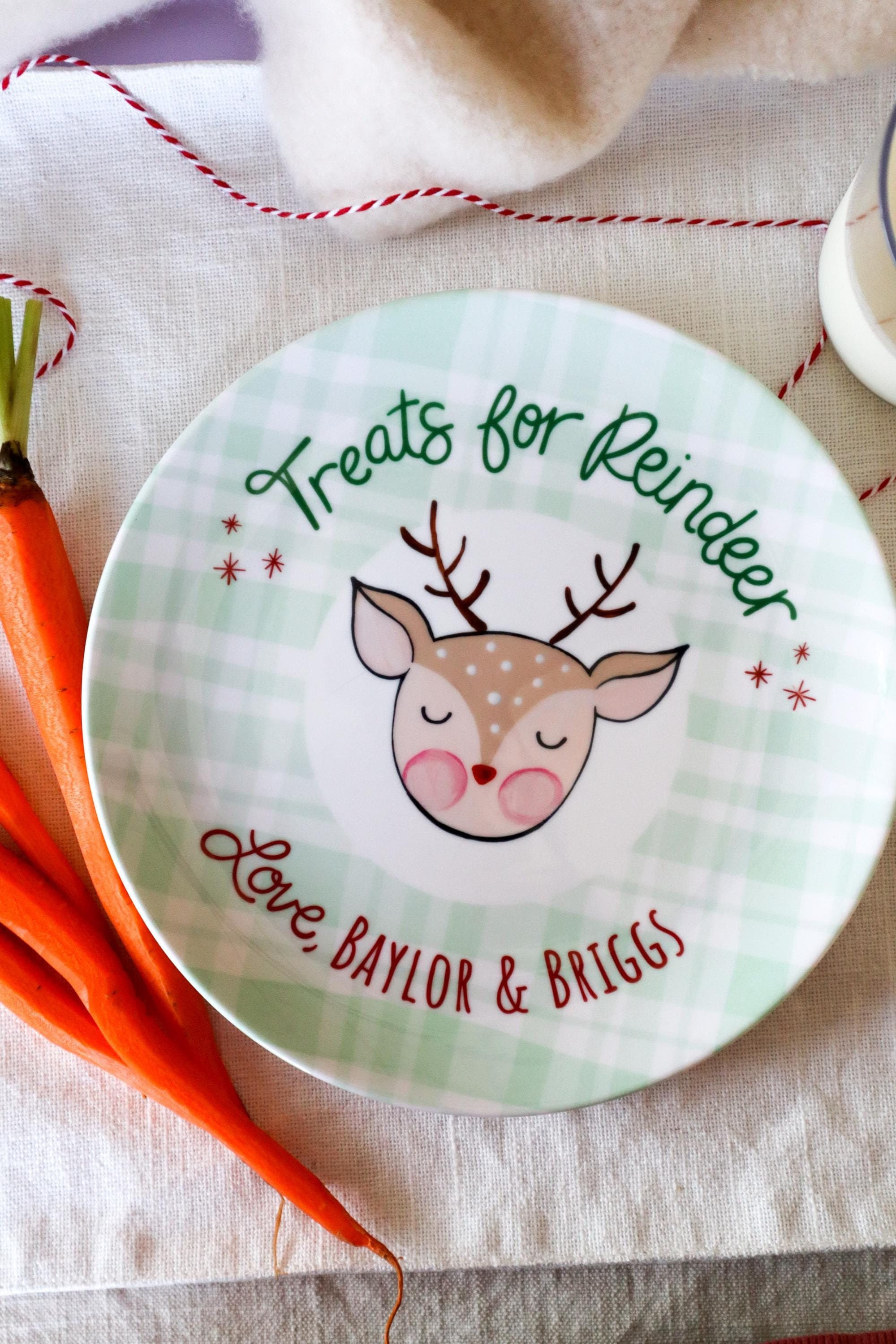 Personalized Reindeer Treats Plate: Ceramic Christmas Eve Plate Set | Etsy (Global)