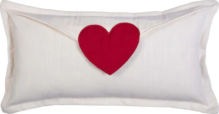 Love Letter Heart Valentine's Day Cotton Blend Mini Accent Pillow 12" x 24" | Nordstrom