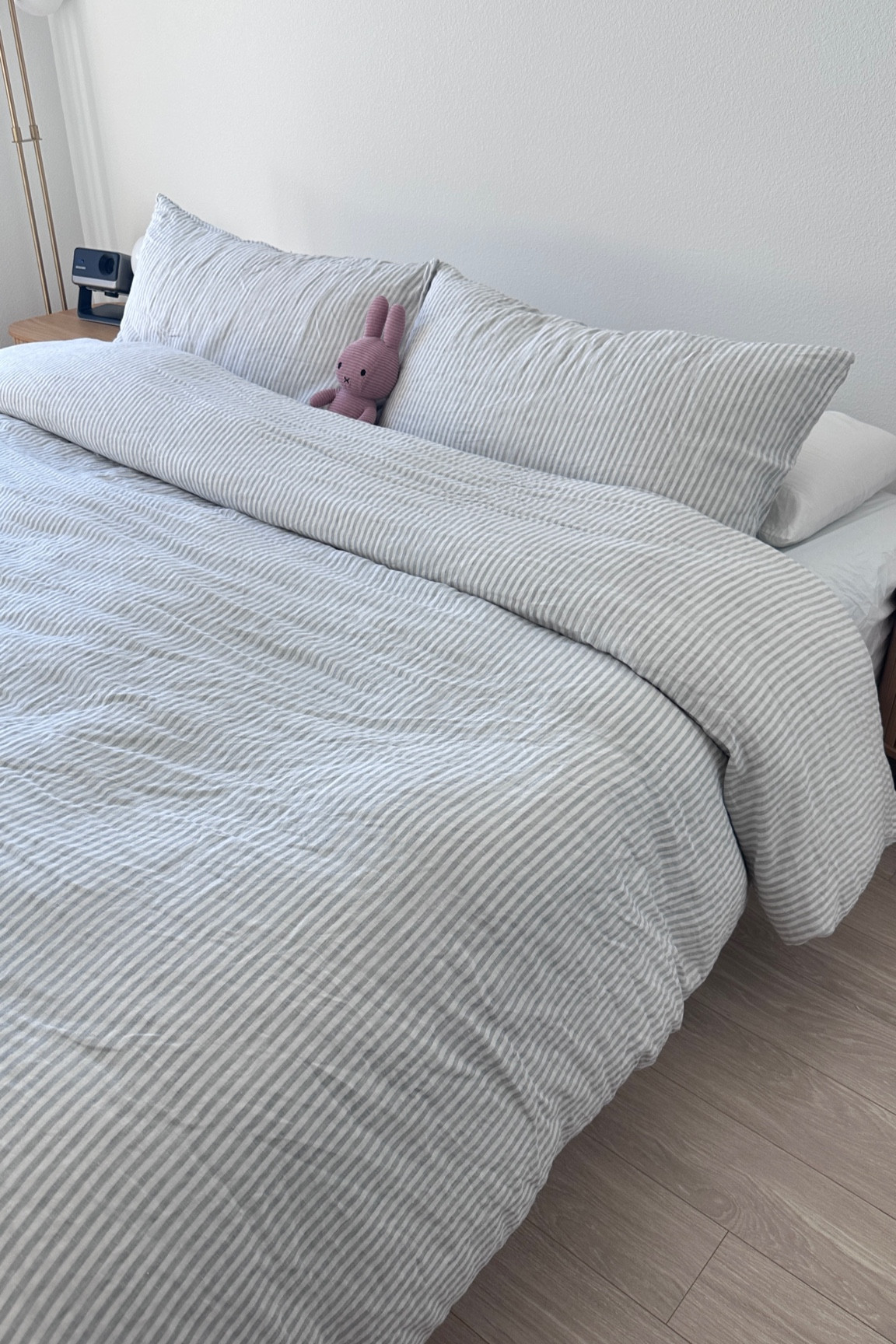 affordable linen striped bedding 

#LTKHome #LTKmorningroutine #LTKselfcare