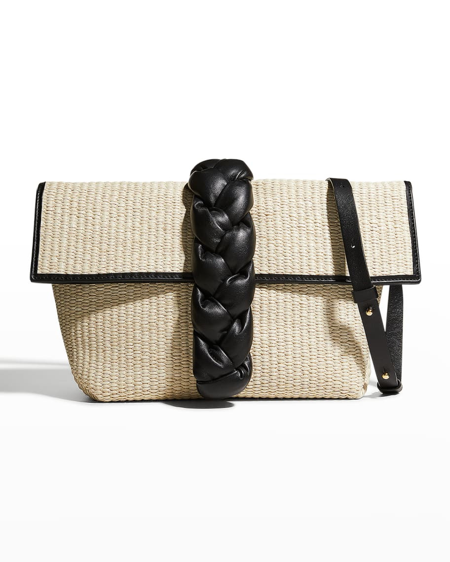 DeMellier Verona Braided Raffia Crossbody Bag | Neiman Marcus