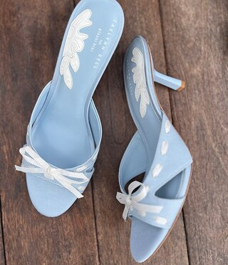 x Caelynn Bell Meredith Ribbon Detail Mules | Dillard's