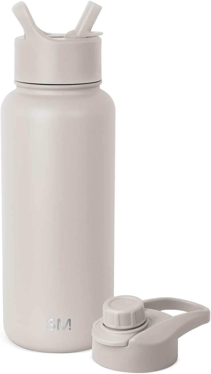 Simple Modern Water Bottle with Straw and Chug Lid Vacuum Insulated Stainless Steel Metal Thermos Bottles | Reusable Leak Proof BPA-Free Flask for Sports | Summit Collection | 32oz, Almond Birch | Amazon (US)