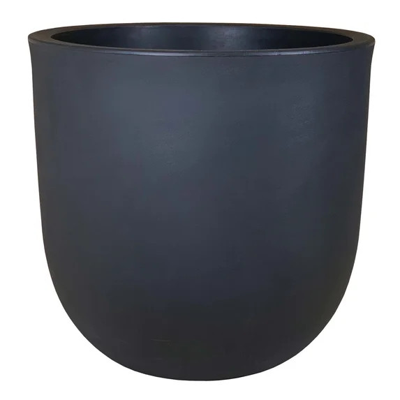 Better Homes & Gardens Mosswood 14-inch Fluted Resin Round Planter, Matte Black | Walmart (US)