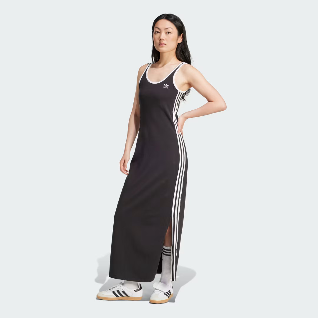 adidas Adicolor 3-Stripes Tank Maxi Dress Black L Womens | adidas (US)
