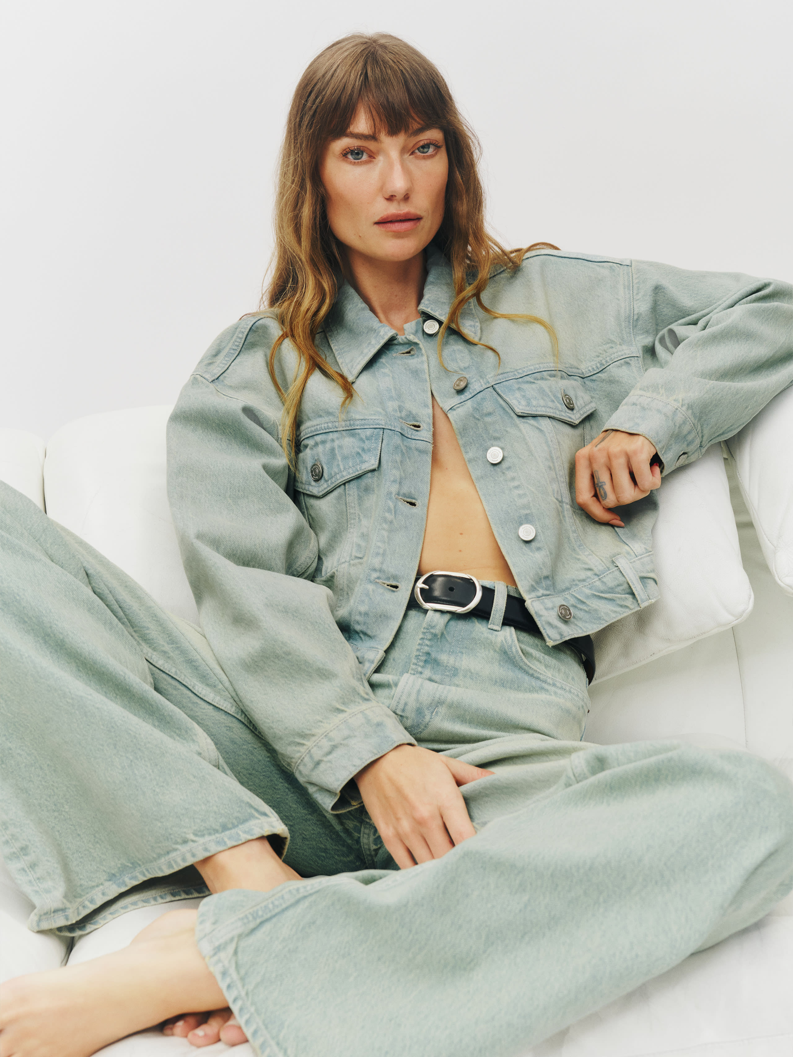 Jori Cropped Denim Jacket | Reformation (Global)