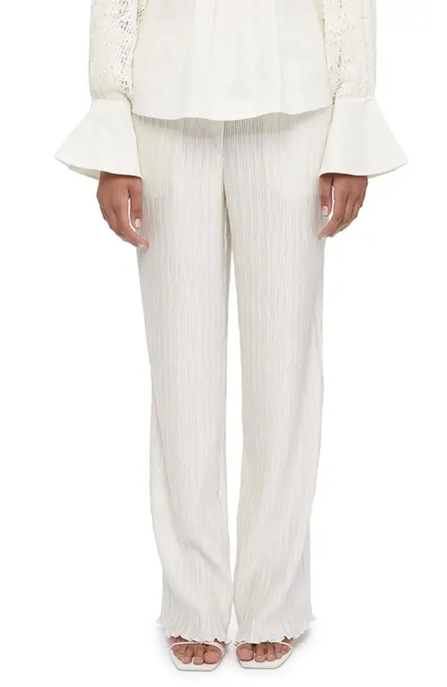 Jonathan Simkhai Tessy Mushroom Pleat Pants in Ivory at Nordstrom, Size X-Small | Nordstrom