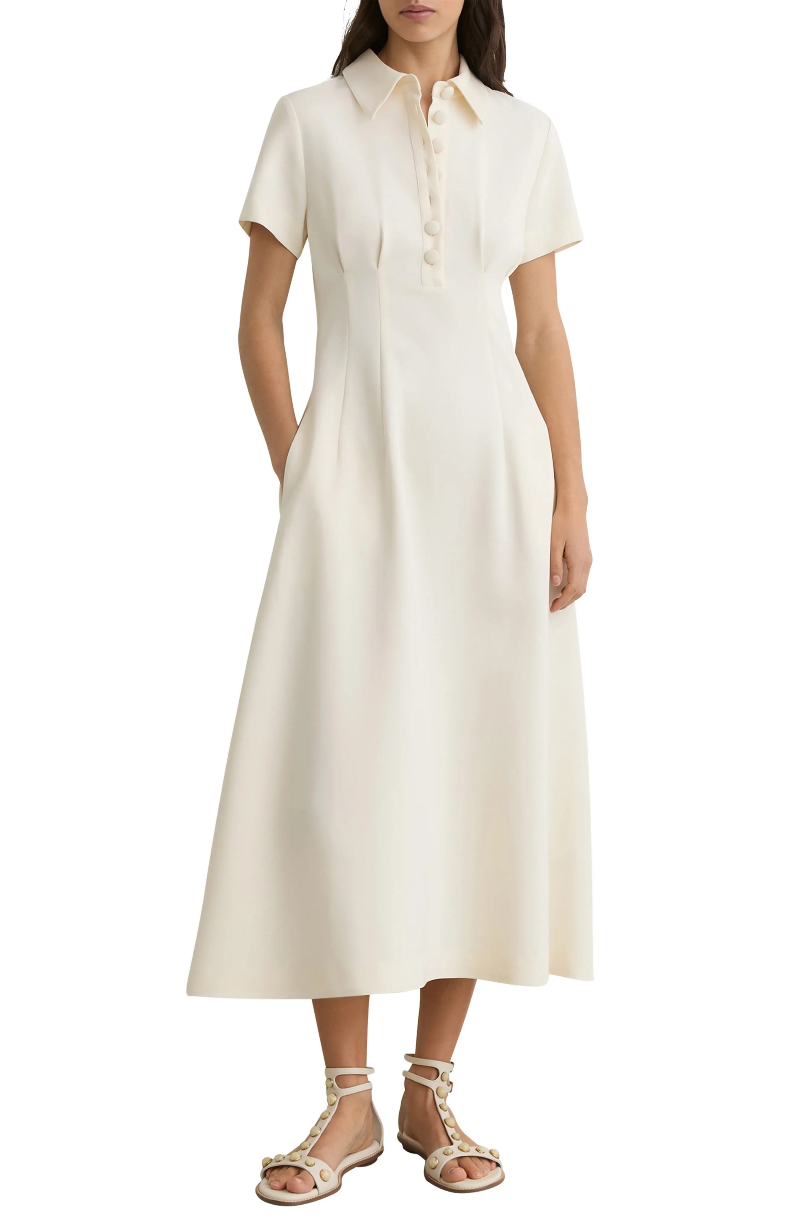 Reiss Mari Short Sleeve Midi Dress (Women) | Nordstrom | Nordstrom